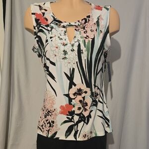 Tommy Hilfiger Sleeveless Keyhole Blouse, New